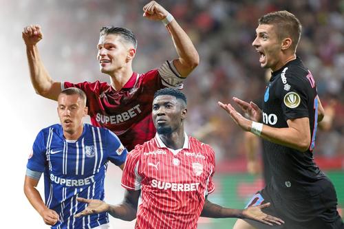 Surprize uriașe în primul „11” ideal al primelor 8 etape de Superliga » 4 jucători de la o echipă ce abia prinde play-off-ul // fotomontaj: Andrei Crăițoiu (GSP)