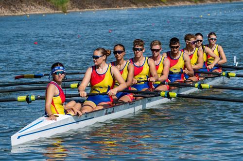 Barca României de 8 plus 1 mixt, campioană la CE U23 Foto: FR Canotaj/Balint Czucz