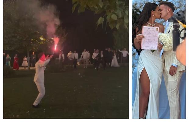 Nunta sezonului la Dinamo! Fotbalistul a făcut pasul cel mare: petrecere în stil ultras, cu torțe și scandări