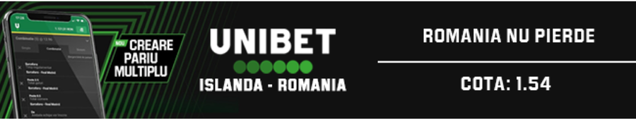 Șansă dublă X2 (egal sau victorie România) - cota 1.54 Trei pariuri interesante pentru barajul României cu Islanda