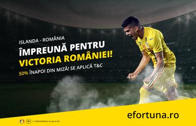 O nouă promoție tare Fortuna cu România vs Islanda în filmul anului pentru noi