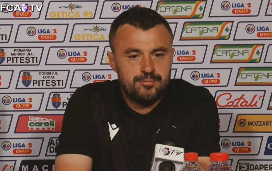 Eugen Beza și-a anunțat plecarea de la „vulturii violeți” / Captură FC Argeș TV Și-a dat demisia la 24 de ore după CSA Steaua - FC Argeș: „Nu pot să trec peste ce s-a întâmplat”