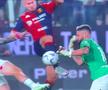 Giroud blocându-l pe Pușcaș în minutul 104