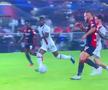 Giroud blocându-l pe Pușcaș în minutul 104