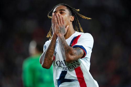 Bradley Barcola (23 de ani) are 3 goluri și 2 assisturi în 644 de minute în acest sezon la PSG / Foto: Imago