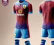 Burnley - atât în față, cât și pe spate, apare un imprimeu spectaculos, cu trimitere la sigla clubului. Culorile echipei se contopesc în jurul imprimeului.