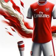 Arsenal - echipamentul „tunarilor” nu a suferit modificări majore față de cel original. Apare o bandă roș-albastră, prezentă și la capătul mânecilor. Dispar liniile zig-zag, dar și liniile aurii care coboară pe umeri.