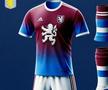 Aston Villa - pe pieptul celor de la Aston Villa apare un leu, simbolul clubului, prezent și pe siglă. Dacă pe echipamentul original, albastrul apare pe mâneci, iar restul tricoului este maro, în noul echipament, culorile se contopesc.