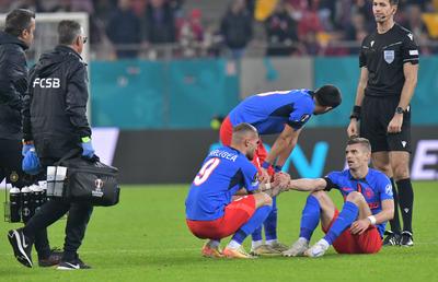 Lovitură pentru FCSB înainte de meciul cu UTA » Titularul a ieșit accidentat din antrenament