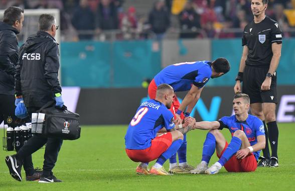 Lovitură pentru FCSB înainte de meciul cu UTA » Titularul a ieșit accidentat din antrenament