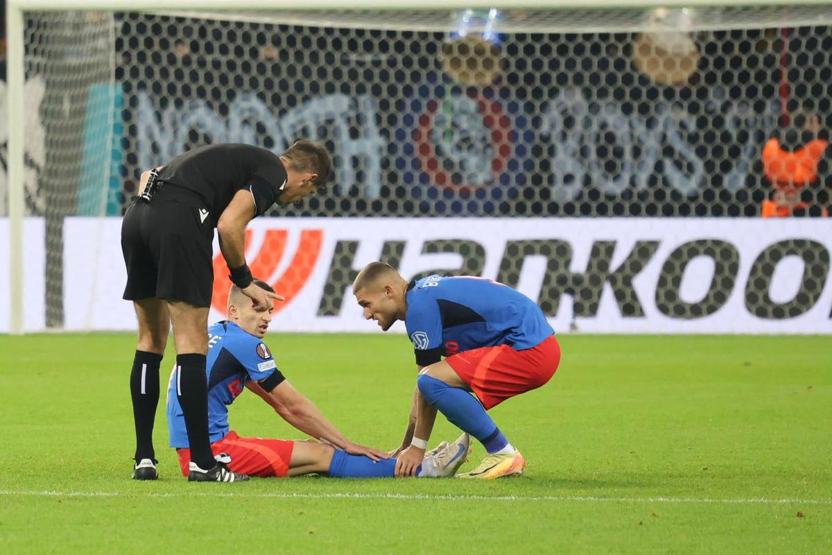Florin Tănase, accidentat în FCSB - Midtjylland