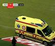 Urcat în ambulanță și transportat la spital, după ce s-a prăbușit pe gazon în Petrolul - Craiova