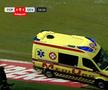 Urcat în ambulanță și transportat la spital, după ce s-a prăbușit pe gazon în Petrolul - Craiova