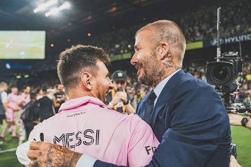 David Beckham și Leo Messi. Foto: Instagram