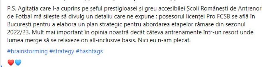 De ce nu e Strizu în Antalya? » Răspuns acid pentru șeful Școlii de Antrenori: „Mă silește să divulg un detaliu care ne expune”