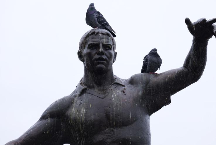 Statuia regretatului Cătălin Hîldan / FOTO: Andrei Furnigă (GSP)
