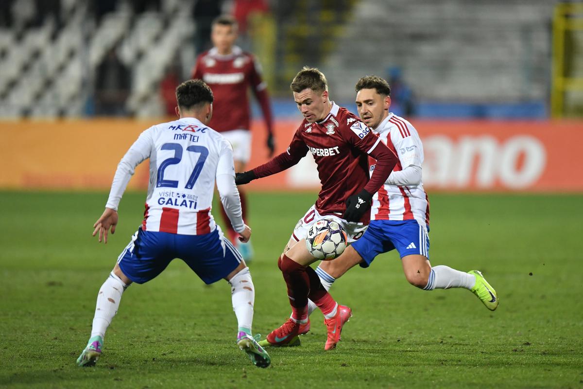 Probleme pentru Rapid, după partida de la Galați! Șumudică a pierdut un titular pentru meciul următor