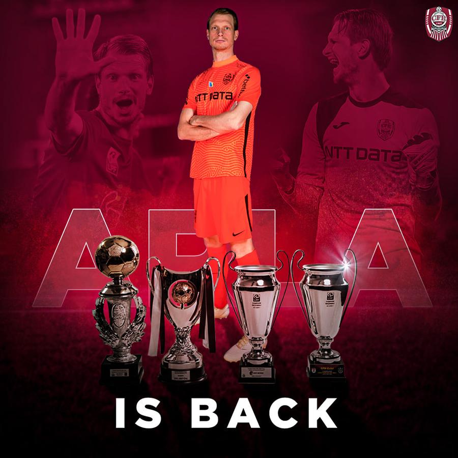 Giedrius Arlauskis, prezentat oficial FOTO Facebook Fotbal Club CFR 1907 CLUJ-NAPOCA CFR Cluj și-a prezentat oficial noul transfer » Campioana scoate din primul „11” unul dintre cei mai buni jucători