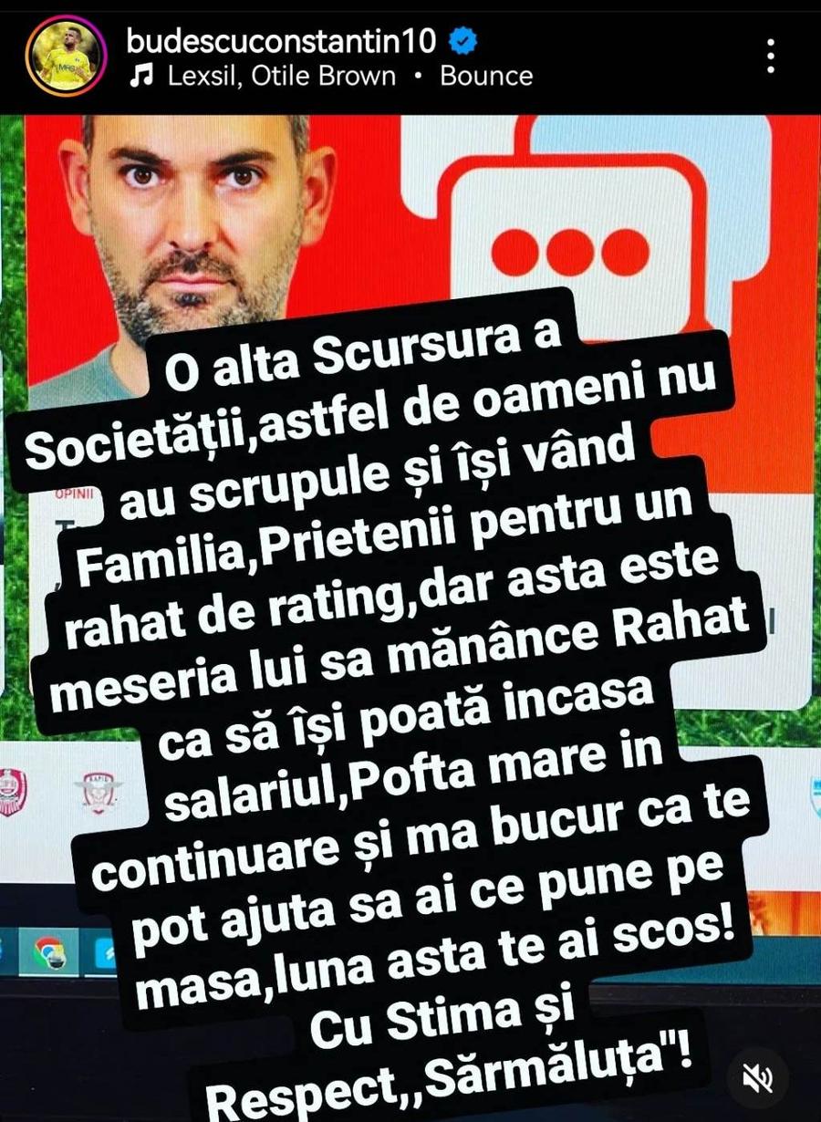 Budescu, un nou mesaj vulgar » Postare jignitoare după editorialul din Gazeta Sporturilor