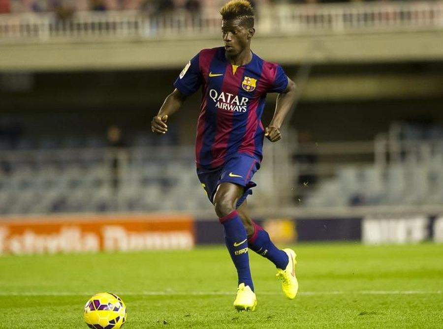 Edgar Ie, la debutul pentru Barcelona în 2014, într-un meci din Cupa Spaniei împotriva celor de la Huesca // foto: fc barcelona De la Barcelona la Dinamo! » Edgar Ie dezvăluie pentru GSP cum e să te antrenezi cu Messi, Suarez și Neymar: „Mi-a dat sfaturi legate de joc” + Promisiunea făcută fanilor alb-roșii