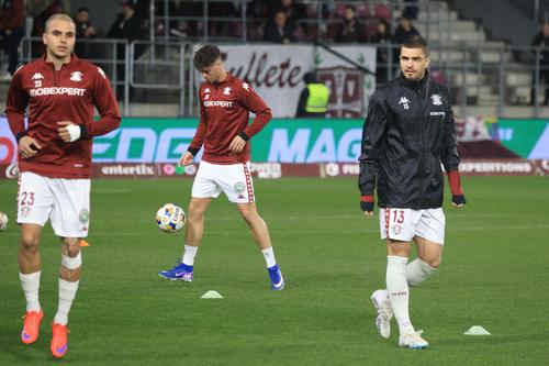Cristi Manea, Andrei Borza și Denis Ciobotariu, înainte de Rapid - Craiova, imagini înaintea partidei // FOTO: Ionuț Iordache (GSP.ro)