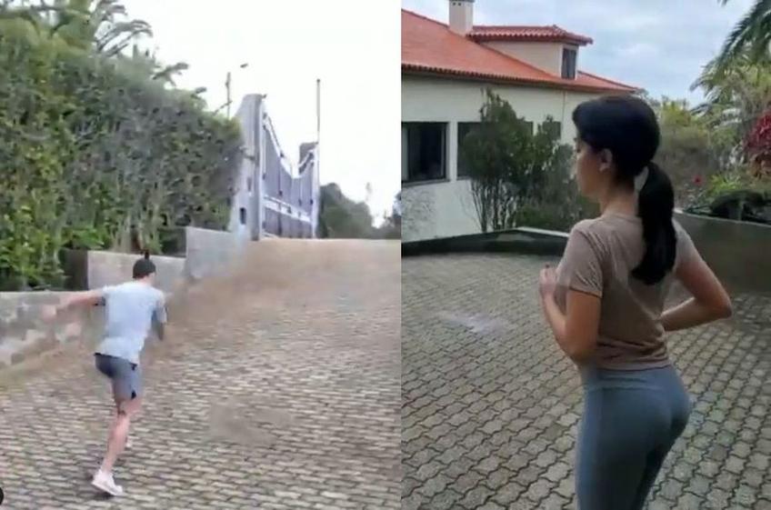 Cristiano Ronaldo se antrenează alături de Georgina Rodriguez // sursă foto: Instagram @ cristiano