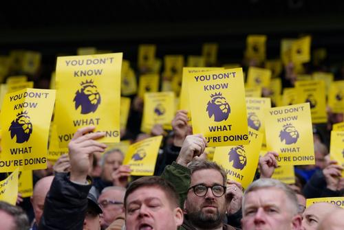 Fanii lui Everton protestează contra Premier League / Foto: Imago