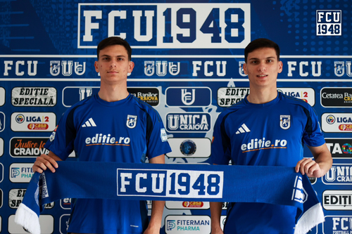 Gemenii Albert și David Vrancea au semnat cu FCU Craiova. FOTO: Facebook Fotbal Club Universitatea 1948