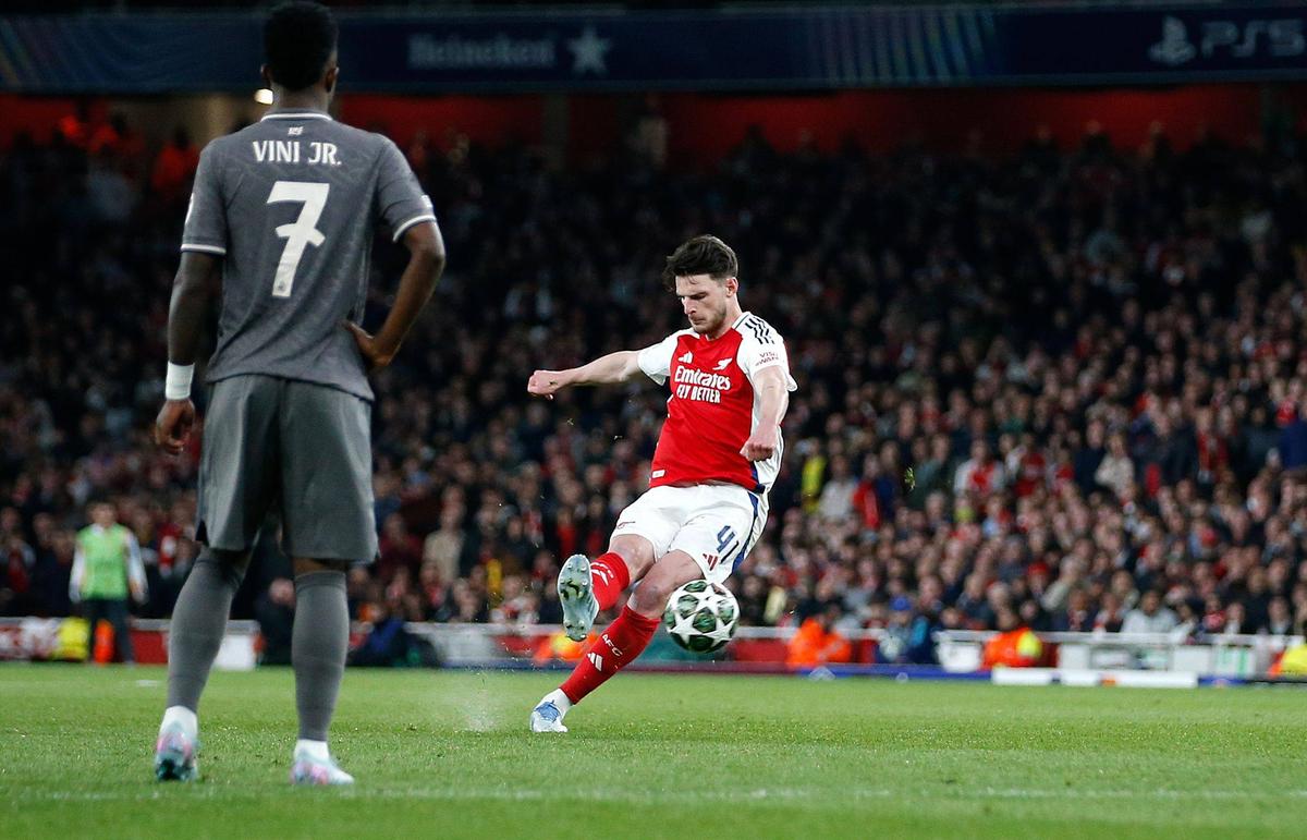 Declan Rice, „dublă” în Arsenal - Real Madrid