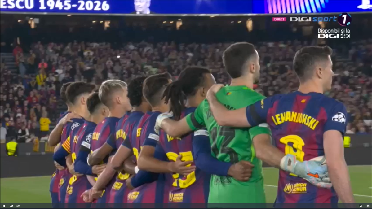Minut de reculegere în memoria lui Mircea Lucescu la Barcelona - Atletico Madrid și PSG - Liverpool