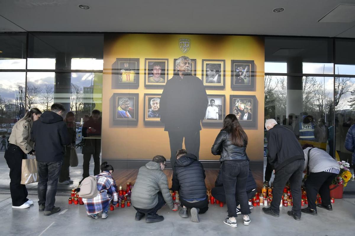 Cadre de Cristi Preda de la Arena Națională, unde a fost depus sicriul cu trupul lui Mircea Lucescu