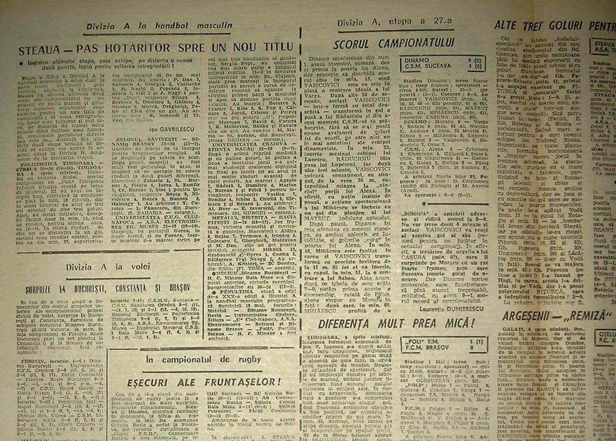 RETRO GSP. Ziua în care Vaișcovici intra în istoria lui Dinamo. Și a fotbalului românesc postbelic. „Ce-ai, mă, diaree? Nu te mai oprești?”