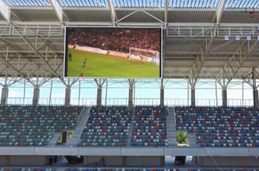 Tabela de pe Stadionul Ghencea a fost montată și testată // sursă foto: Facebook @ Compania Națională de Investiții