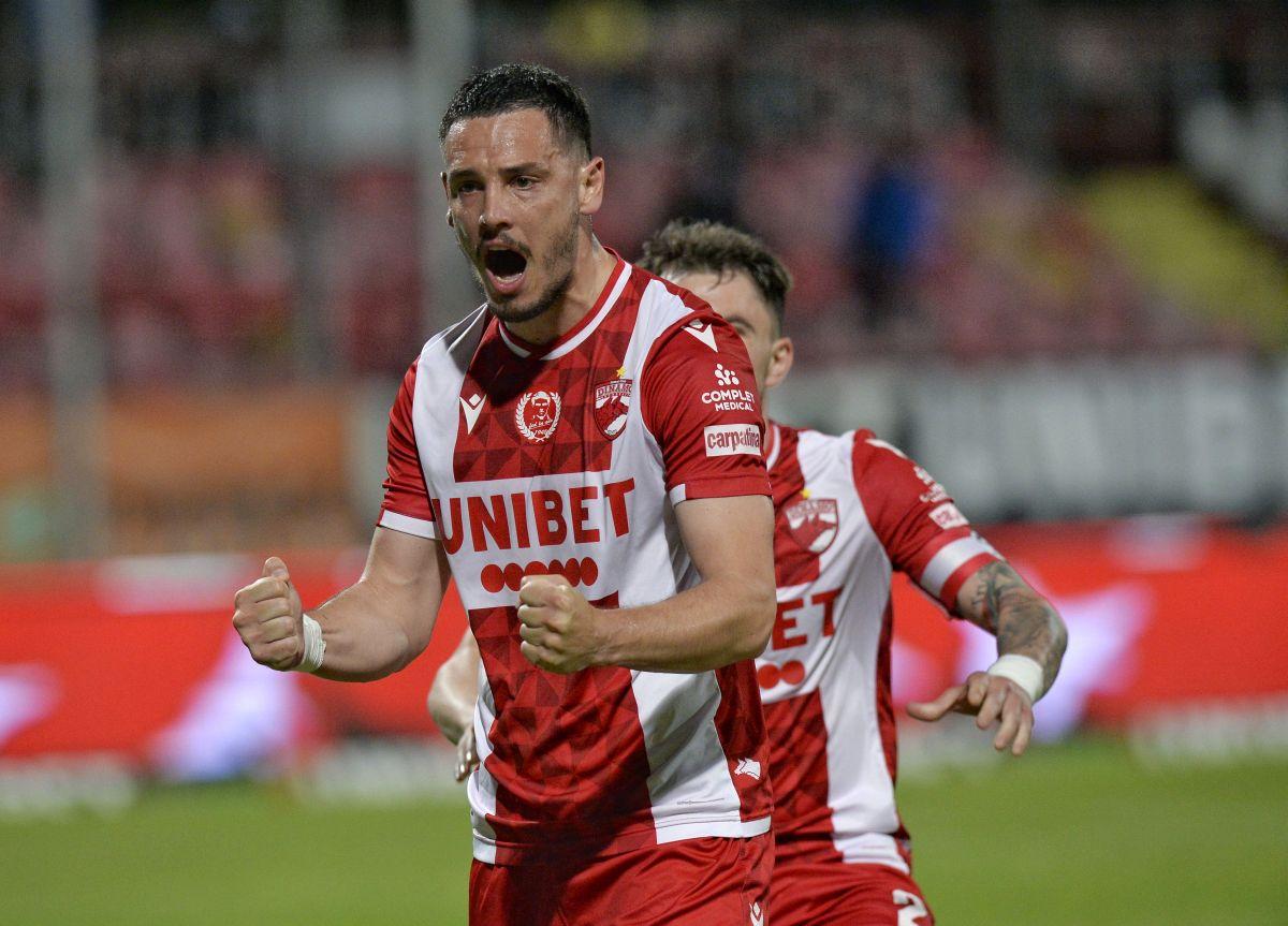 Penalty și eliminare în favoarea lui Dinamo în prima repriză » Jucătorul lui Hermannstadt, uimit de decizia arbitrului