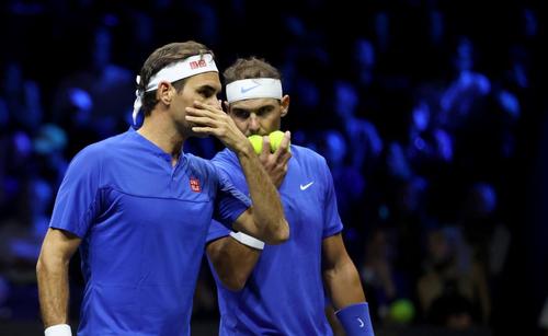 Roger Federer și Rafael Nadal la Laver Cup 2022 Foto Imago