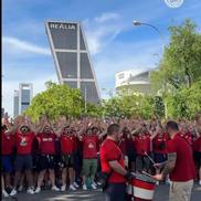 Suporterii lui Bayern Munchen, show pe străzile din Madrid, foto: X