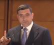 Prima dezbatere între George Simion și Nicușor Dan / FOTO: Capturi TV @Euronews