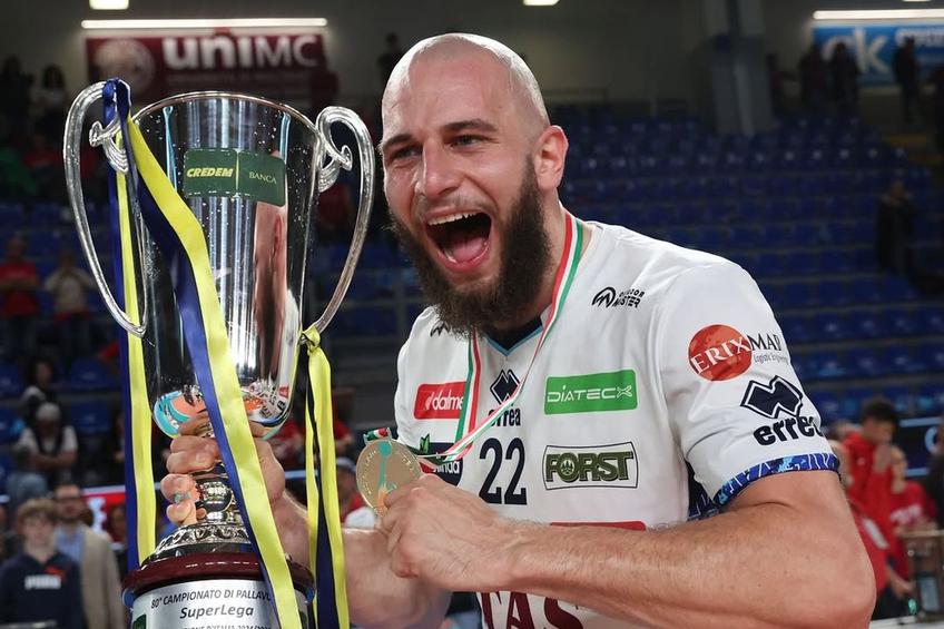 Bela Bartha, campion al Italiei, alături de Trentino/Marco Trabalza (Trentino Volley)