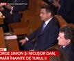 Prima dezbatere între George Simion și Nicușor Dan / FOTO: Capturi TV @Antena 3
