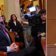 Prima dezbatere între George Simion și Nicușor Dan / FOTO: Capturi TV @Euronews