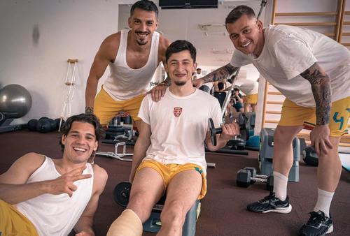 Moruțan, alături de Stanciu, Ianis Hagi și Cicâldău/ foto: FRF.ro