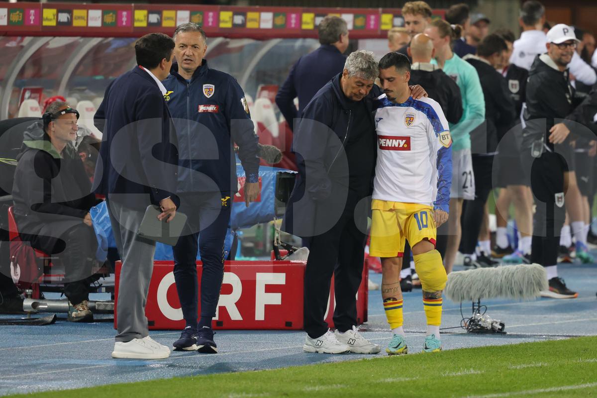 Mircea Lucescu, la meciul Austria - România 2-1
