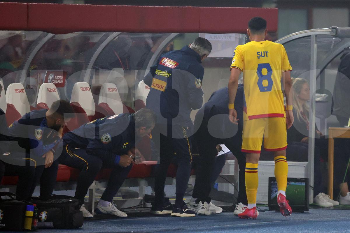 Mircea Lucescu, la meciul Austria - România 2-1