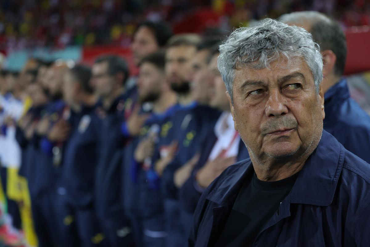 Mircea Lucescu, la meciul Austria - România 2-1