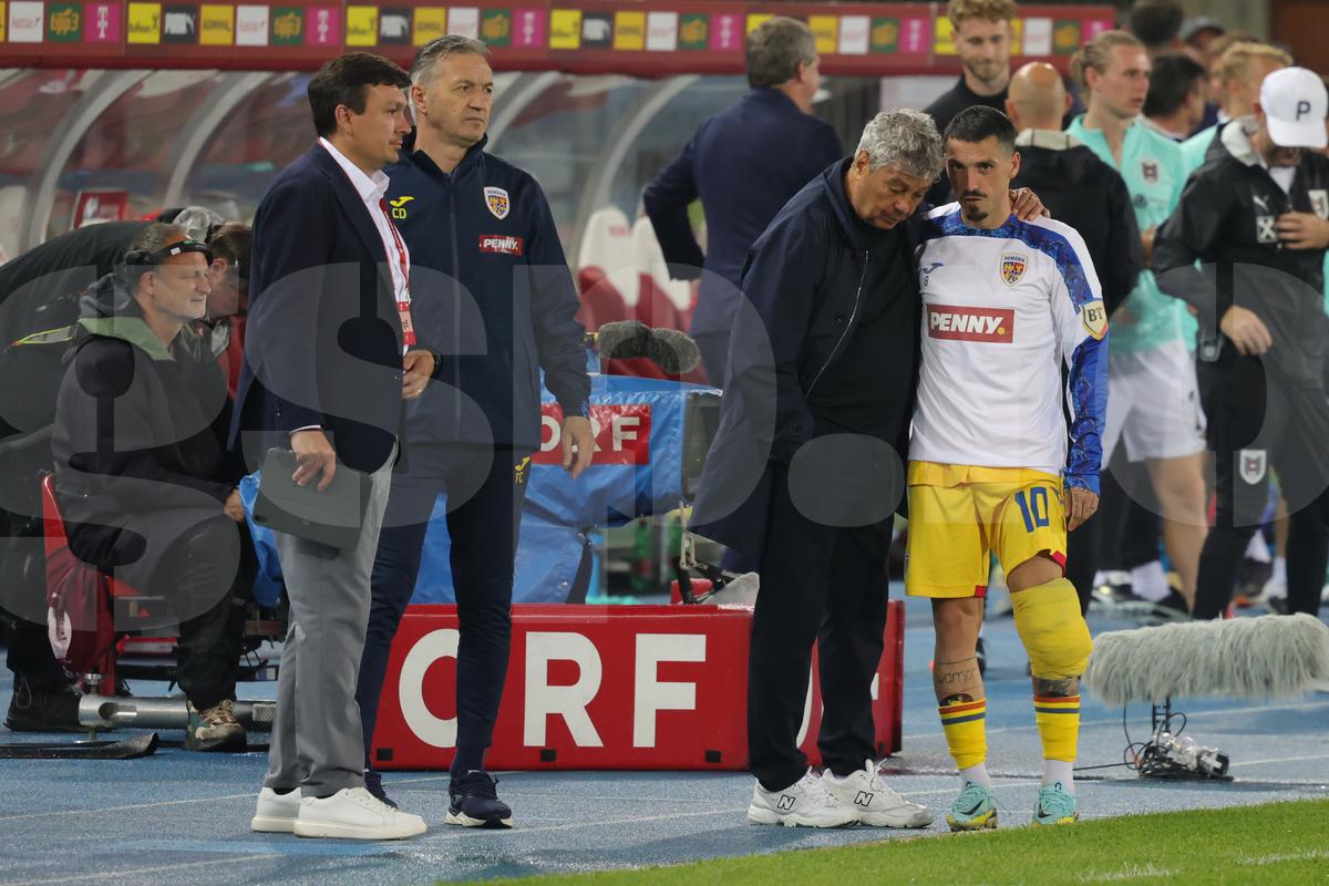 Mircea Lucescu, la meciul Austria - România 2-1