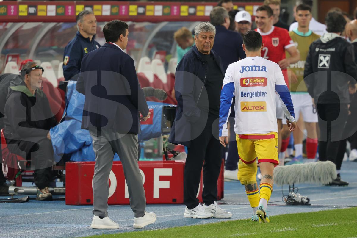 Mircea Lucescu, la meciul Austria - România 2-1