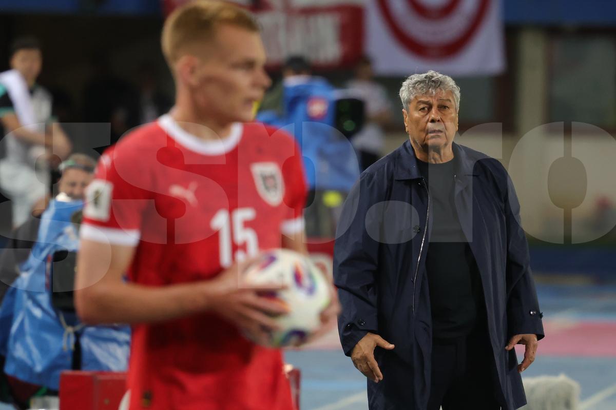 Mircea Lucescu, la meciul Austria - România 2-1