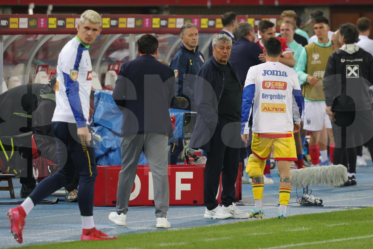 Mircea Lucescu, la meciul Austria - România 2-1