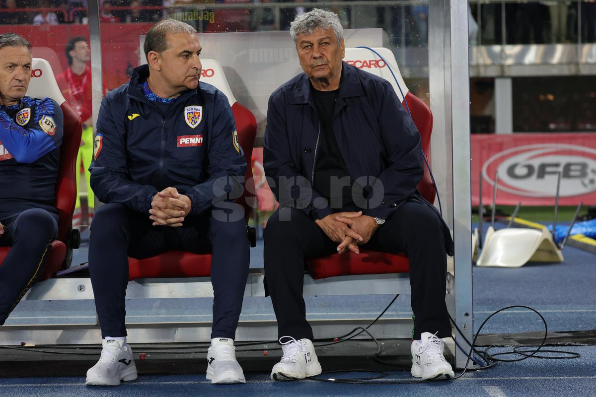 Mircea Lucescu, la meciul Austria - România 2-1