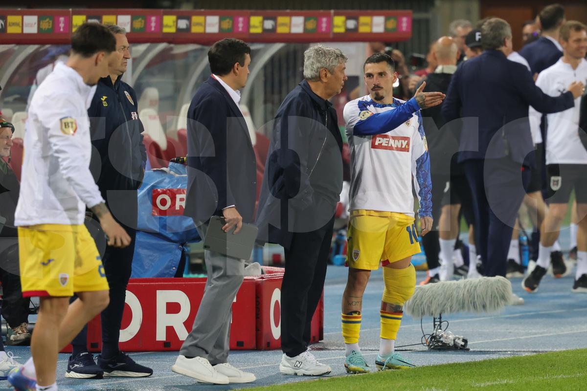 Mircea Lucescu, la meciul Austria - România 2-1